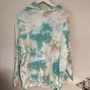 Aerie colorful tie dye oversized sweatshirt hoodie size S